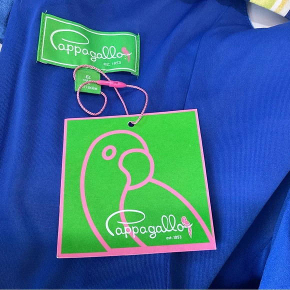 Pappagallo Sheath Dress Blue Lagoon Multi Stripe Lined Sleeveless. - Picture 7 of 8